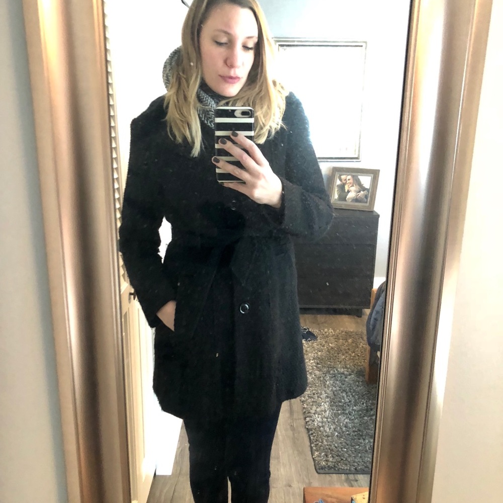 Liz Claiborne black pea coat M - Picture 7 of 8